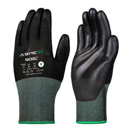 Skytec Eco Nickel Allgemeine Schutzhandschuhe, Größe 7, S, Abrasion Resistant, Tear Resistant, Polyester Schwarz