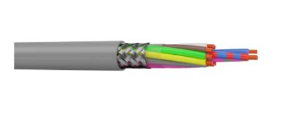 AXINDUS Cable De Control Apantallado HIFLEX-CY De 27 Núcleos, 0,34 Mm², Long. 100m, Funda De PVC