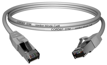 CAE Multimedia Connect Ethernetkabel Cat.6, 10m, Grau Patchkabel, A RJ45 F/UTP, B RJ45