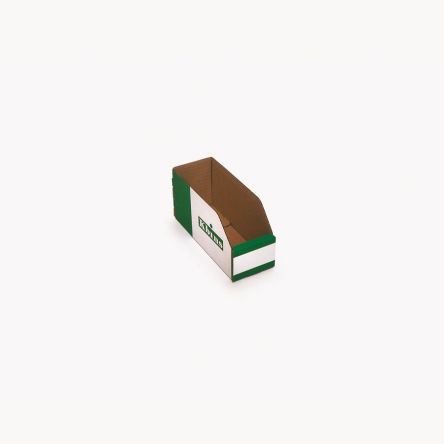 Kbins Cardboard Recycle Bin, 100mm X 75mm, Green, White
