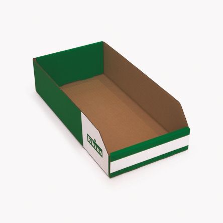 Kbins Cardboard Recycle Bin, 100mm X 200mm, Green, White