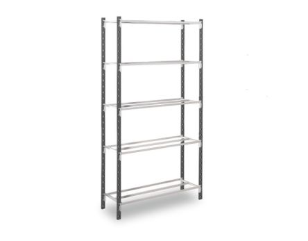 Manorga Sistema A Scaffali Grigio Chiaro RAL 7035 Lamiera Di Acciaio 5 Ripiani, 2000mm X 1250mm, 366mm, Capacità Di