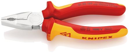 Knipex Kombizange, Gebogen Schneidkraft → Harter Draht: 2 Mm, Klavierdraht: 1,5 Mm 160 Mm VDE