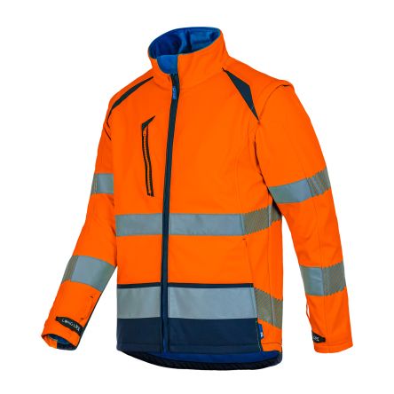 T2S Unisex Softshell Warnjacke Orange/Marine, Größe 3XL