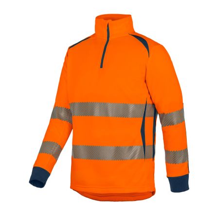 T2S Unisex Warnschutzpullover Orange/Marine, Größe S