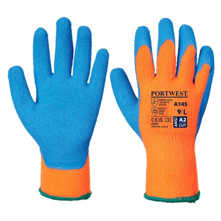 Portwest Guantes De Látex Amarillo Serie A145Y, Talla XXL, Con Recubrimiento De Látex, Resistente Al Frío