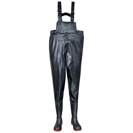 Portwest Warnschutz-Overalls, 6, Wiederverwendbar, Latzhose, Schwarz, Rot, Wasserdicht, PVC, Unisex