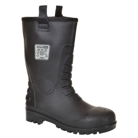 Portwest FW75 Unisex Sicherheitsstiefel Schwarz, Mit Edelstahl-Schutzkappe EN20345 S5, Größe 36 / UK 3