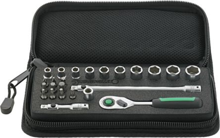 STAHLWILLE 24-Piece Metric 1/4 In Standard Socket/Bit Set With Ratchet, 6 Point; Hex Bit; Phillips Bit; Torx Bit