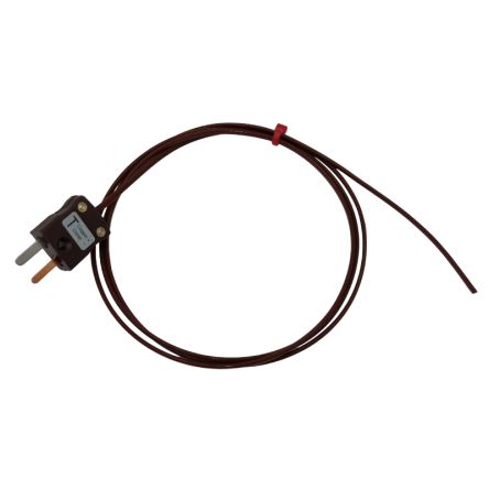 RS PRO Termopar Tipo T, Temp. Máx +260°C, Cable De 2m, Conexión, Con Conector Miniatura