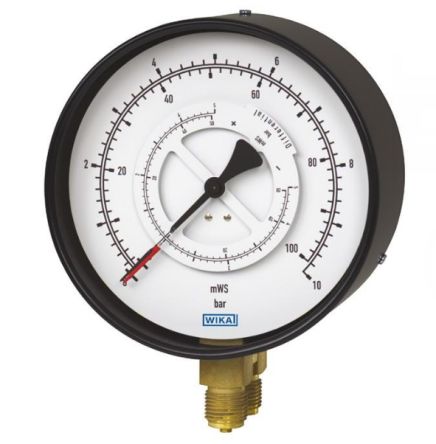 WIKA G 1/4 Analogue Differential Pressure Gauge 1bar Bottom Entry, 48798006, 0bar Min.