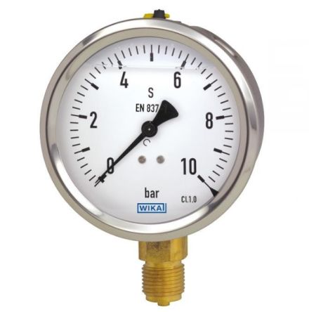 WIKA G 1/2 Analogue Pressure Gauge 0.6bar Bottom Entry, -1bar Min.