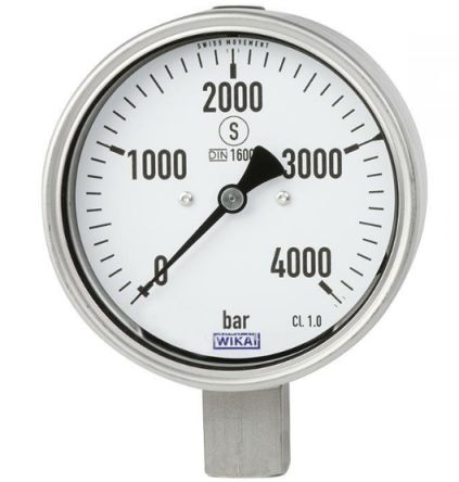 WIKA Manómetro, 0bar → 4000bar, Conexión Hembra 9/16-18 UNF, Ø Ext. 160mm