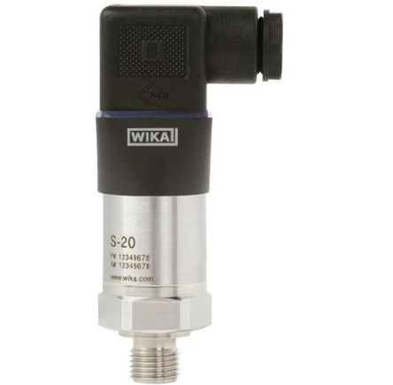 WIKA S-20 Series Gauge Pressure Sensor, 0bar Min, 1bar Max, Analogue Output, Gauge Reading