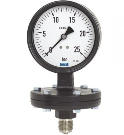 WIKA G 1/2 Analogue Pressure Gauge 16bar Bottom Entry, 48703748, 0bar Min.