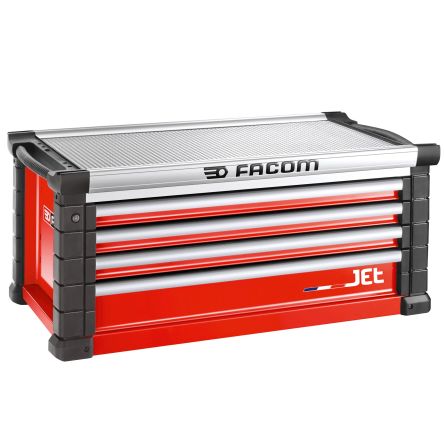Facom Aluminium Werkzeugkasten 4 Schubladen,, 500mm X 575mm X 1.19m