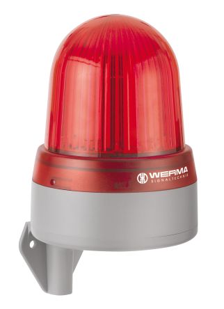 Werma 432 Series Red LED Beacon, 24 V Ac/dc, IP65, Wall Mount, 108dB At 1 Metre