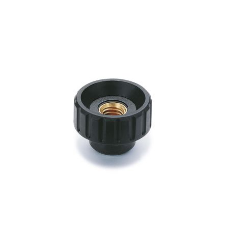 Elesa 6731 Black Polyamide Based Technopolymer Round Knob, M8, Blind Hole