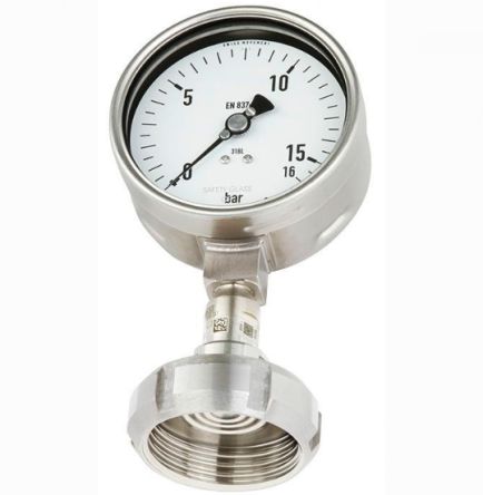 WIKA DN 51 Analogue Pressure Gauge 16bar Bottom Entry, 48721581, 0bar Min.