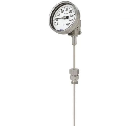 WIKA Zeigerthermometer Rundes Ziffernblatt, 0 → 80 °C, Skalen-Ø 100mm