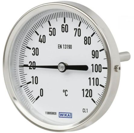 WIKA Zeigerthermometer Rundes Ziffernblatt, 0 → 80 °C, Skalen-Ø 100mm