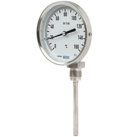WIKA Zeigerthermometer Rundes Ziffernblatt, 0 → 160 °C, Skalen-Ø 160mm