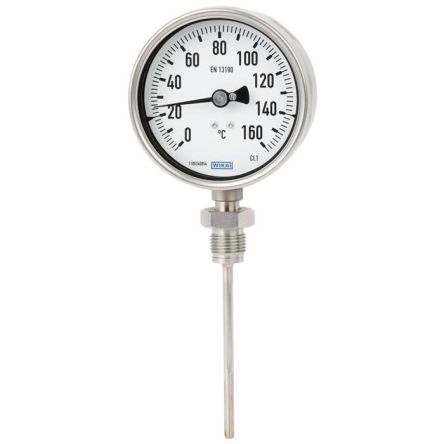 WIKA Zeigerthermometer Rundes Ziffernblatt, 0 → +60 °C, Skalen-Ø 63mm