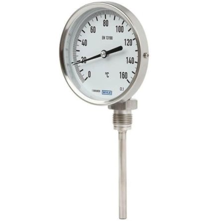 WIKA Zeigerthermometer Rundes Ziffernblatt, 0 → 80 °C, Skalen-Ø 63mm