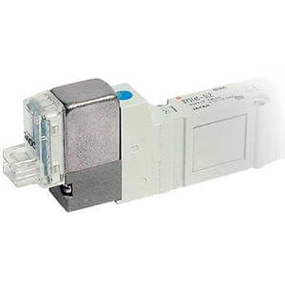 SMC Electrodistributeur Pneumatique Serie SY5000 Fonction 5/3 Closed Center, Bobine/Assistée, G 1/8, 24V C.c.