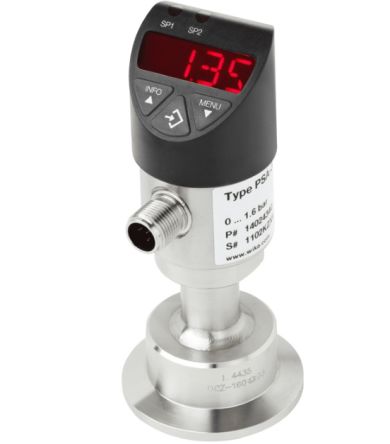 WIKA PSA-31 Series Pressure Sensor, 0bar Min, 6bar Max, PNP Output, Gauge Reading