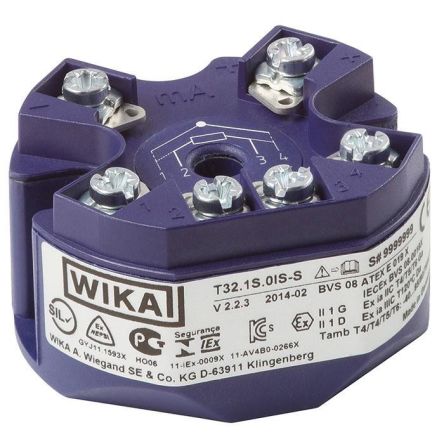 WIKA Trasmettitore Di Temperatura Digital Temperature Transmitter T32, -40°C→85°C, Ingresso PT100, Uscita 4 → 20 MA