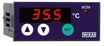 WIKA Model SC58 PID Temperaturregler Schalttafelmontage, 1 X Relais Ausgang, 12 → 24 V, 62 X 28mm