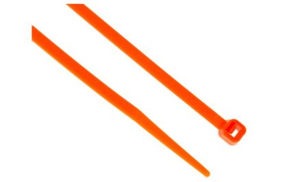 RS PRO Serre-câble 203mm X 3,6 Mm Orange En Nylon 66