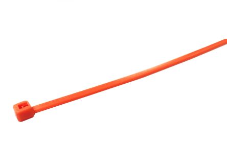 RS PRO Serre-câble 100mm X 2,5 Mm Orange En Nylon 66