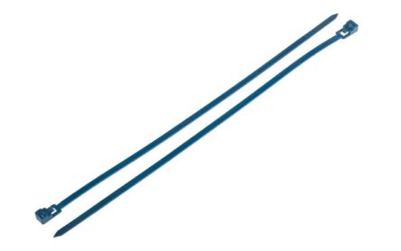 RS PRO Nylon, Metall-detektierbar Kabelbinder Freischaltbar Blau 4,5 Mm X 250mm, 250 Stück
