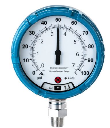 Rosemount Druckmessgerät Prozessanschluss Unten Analog 0.1psi → 100bar, Ø 4.5Zoll 1/2-14-NPT-Außengewinde