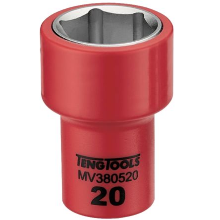 Teng Tools 3/8 In Drive 16mm Insulated Standard Socket, 6 Point, VDE/1000V, 46 Mm Overall Length