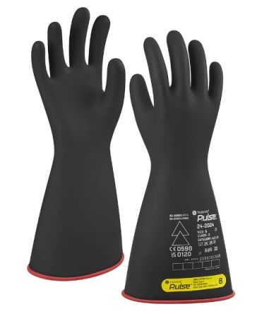 Tilsatec 24-2024 Black/Red Natural Rubber Latex Electrical Protection Work Gloves, Size 11, Latex, Natural Rubber