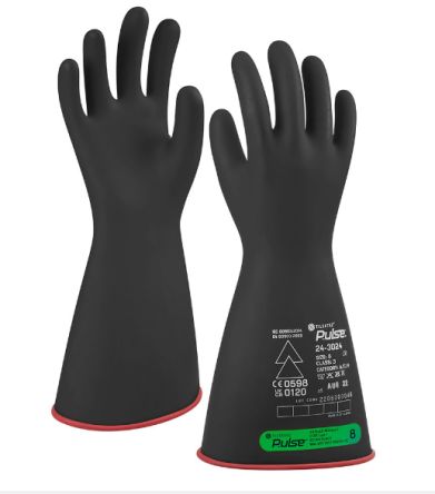 Tilsatec Guantes De Trabajo De Látex De Goma Natural Negro/rojo Serie 24-3024, Talla 9, Con Recubrimiento De Látex,