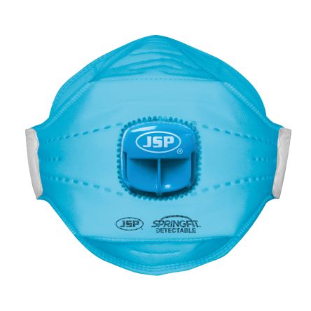 JSP SpringFit Series Disposable Face Mask For Aerosols, Liquid, Toxic Protection, FFP2, Non-Valved, Fold Flat, 10Box