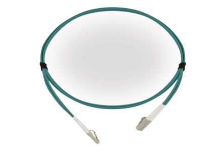HellermannTyton Data LC To LC Tight Buffer OM3 Multi Mode OM3 Fibre Optic Cable, 3mm, Light Blue, 1m