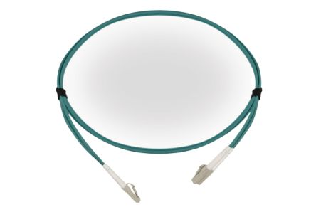 HellermannTyton Data LWL-Kabel 10m Festader OM3 2-Fasern Hellblau LC LC