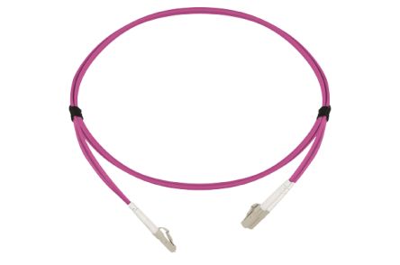 HellermannTyton Data Câble Fibre Optique 2m Avec Connecteur / LC, OM4 Multi-mode, 2 Fibres