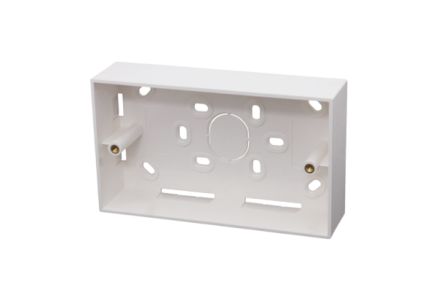 HellermannTyton Data HTC White Plastic Coated ABS Back Box, Wall Mount, 2 Gangs, 86x146x37mm