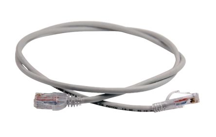 HellermannTyton Data Ethernetkabel Cat.6, 1m, Grau Verlegekabel, A RJ45 Ungeschirmt Stecker, B RJ45, LSZH