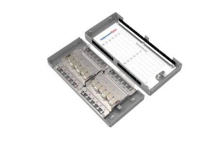 HellermannTyton Data ZTB Series Cat6a 12 Port RJ45 Patch Panel Shielded Grey