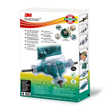 3M Kabelmuffen-Set, 1 → 5-adrig, Abzweig Gelenktyp, Für 4 → 35mm² Leiter, Harzgefüllt, 233 X 175 X 117mm