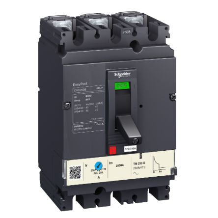 Schneider Electric EasyPact CVS100N, Leistungsschalter MCCB 3-polig, 100A / Abschaltvermögen 40 KA 415V, Fest, L. 161mm