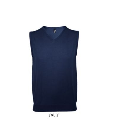 SOL'S Pull Col En V Sans Manches GENTLEMEN Logo RAHAND, Unisexe, Bleu Marine, Taille M