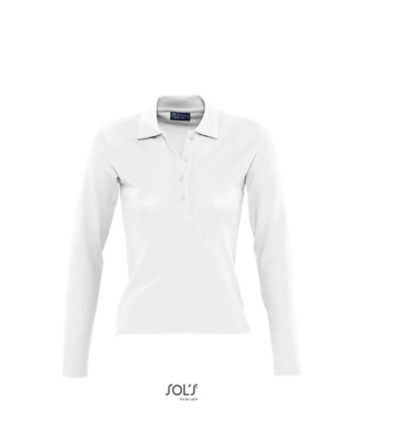 SOL'S PODIUM Logo GSH White Cotton Polo Shirt, UK- M